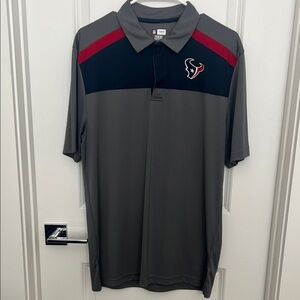 Houston Texans Men's Gray Polo Shirt with Red and Navy Accents